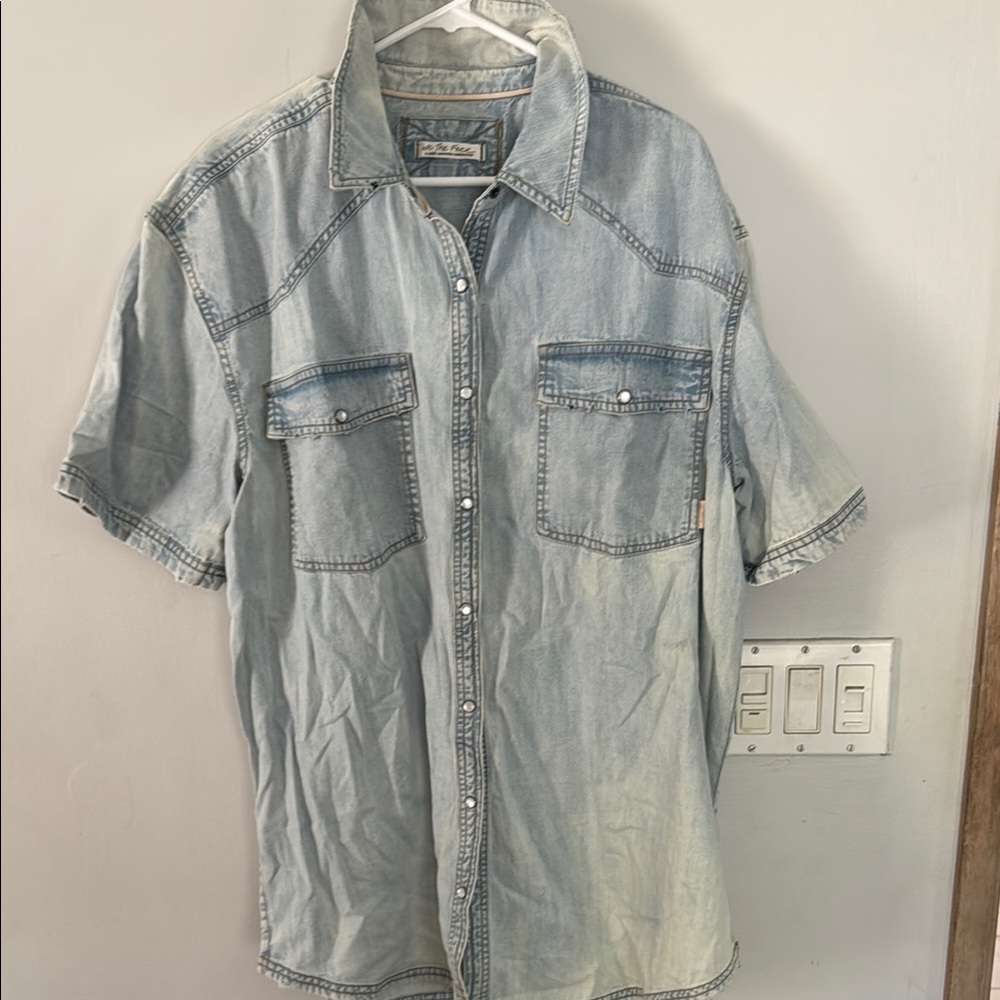 Free People Denim Inspires Short Sleeve Button Down
